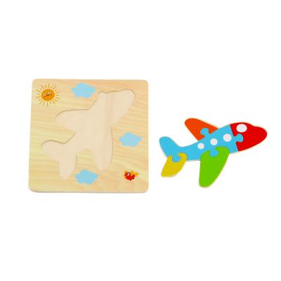 China Eco-Friendly Material Hottest Kids Thicken Animal Shaped Wooden Puzzle Toy Early Educational Painting Puzzle Eco-Friendly for sale