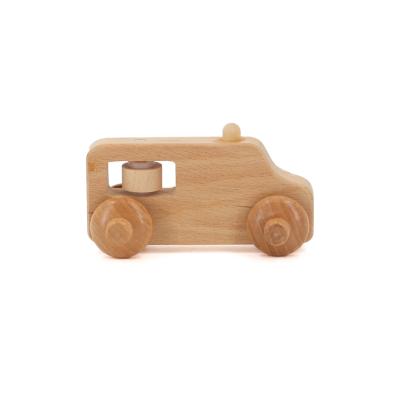 China Educational Decoupage Toy Children Wooden Mini Car Eco-friendly Material Toy For Kids for sale