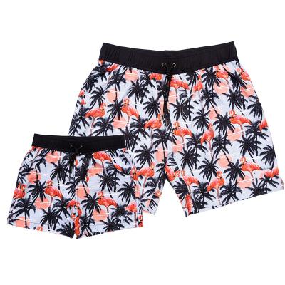 China 2022 Wholesale Hot Father Summer Anti-Wrinkle Son Swimsuit Family Matching Swimwear Parent Child Swimming Trunks Girl Kids Shorts for sale