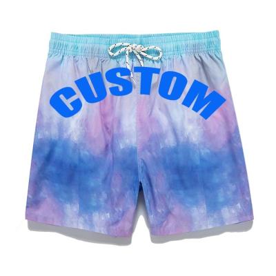 China Custom Logo Gradient Colors Anti-UV 4 Way Stretch Outdoor Thin Panel Quick Dry Shorts Boardshorts Swimwear for sale