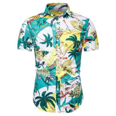 China Summer Casual Hawaiian Short Sleeve Camisa de Roupas Gomlek Anti-pilling Shirts Ropa De Hombre Vacation Aloha Shirts Cotton Men Beach for sale