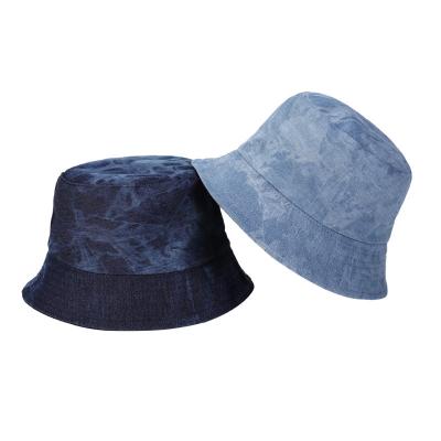 China Fashion News Image Spring Bucket Hat Denim Fisherman Women Cap Embroidery Logo Solid Color Female Caps for sale