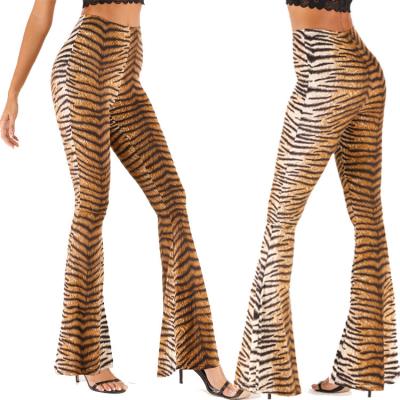 China Fashion Autumn Tiger Print Women Anti-wrinkle Pants Sexy Girls Street Wear Floor Length Pants for sale