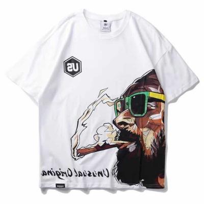 China wholesale Anti-wrinkle man clothes loose sleeve top graphic tees cotton japanese men's short sleeve t-shirt korean streetwear for sale