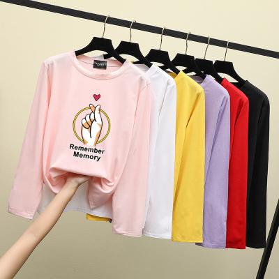 China Women Anti-Shrink Long Sleeve Office Ladies Wear Loose Female Oversize T-shirt T-shirt Woman Top Clothes for sale