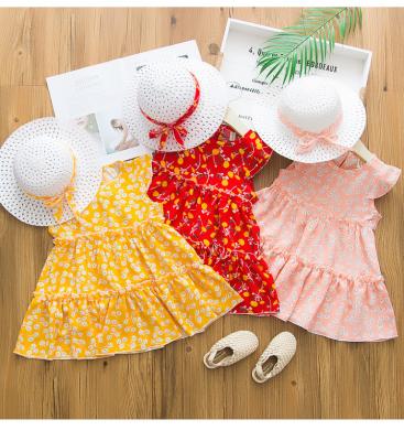 China Wholesale Brand QUICK DRY Short Tee Skirt Baby Lovely Kids Clothes Summer Little Girls Dress With Hat for sale