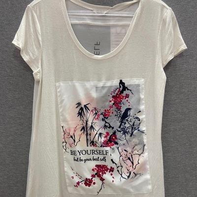 China Fashion tops ladies taffordable T-shirt women clothing anti-shrink printed sexy graphic stitches korean graphic tees 2022 welcome for sale