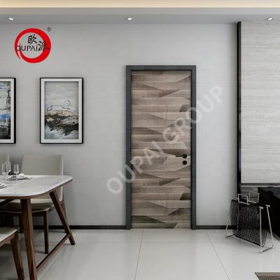 China Modern Laminated Interior MDF PVC Wood Door for sale