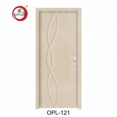 China New Swing Products Design Hotel Pvc Wooden Front Entry Door Custom Design for sale