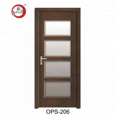 China Fancy Design Office Cheap Wood Bathroom Kitchen Price Swing Design Interior Door With Inserts Frosted Glass for sale