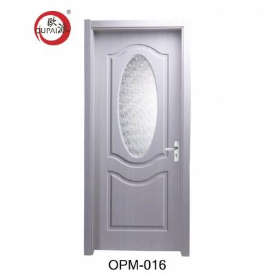 China New Product Half Apartment Door Swing Inside Long Oval Frosted Solid Wood Door Glass MDF for sale