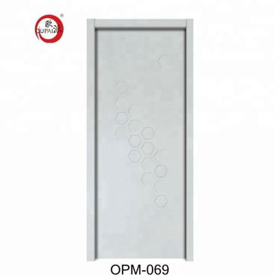 China Swing Best Price Hexagon Digital Style Cut Out PVC Interior Door Exterior Covered Bathroom for sale