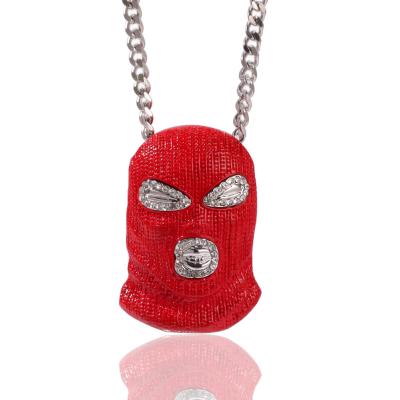 China 2021 Hiphop Fashion Jewelry Cooper 18k Gold Plating Alloy 18k Gold Plating CS Horror Red Main Headgear Pendant Necklace for sale