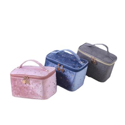 China 2022 Matte Korean plush products makeup storage bags waterproof travel durable trendy small square make up bag cosmetic bags&cases for sale