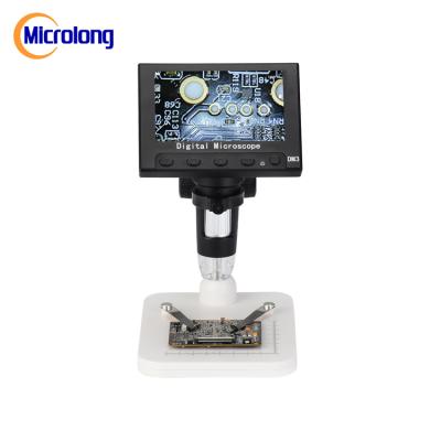 China Factory wholesale usb 8 rohs led 1080P digital microscope 1/4' 4.3 inch lcd screen en venta