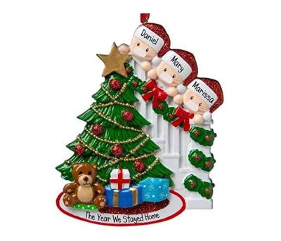 China Resin Quarantine Personalized Christmas Ornaments for sale