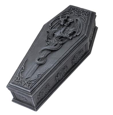 China Europe Dragon Sword Coffin Keepsake Box Carving Collectable Trinket Box for sale