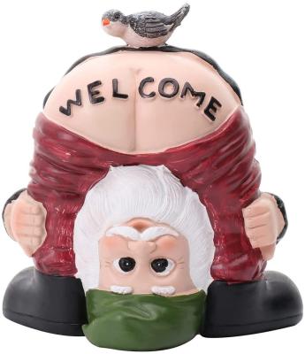 China Outdoor Polyresin Nude Statue Figurine Gnome Europe Home Buttocks Decoration for sale