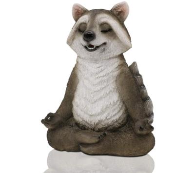 China Europe Garden Statue Meditation Zen Yoga Raccoon Statue for sale