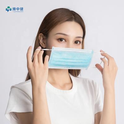 China Factory Price Blue Adult Disposable Nonwoven Medical Surgical Mask 3 Layers for sale