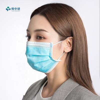 China Adult China Manufacturer Disposable Nonwoven Surgical Mask 3 Layer Medical Earloop Design for sale