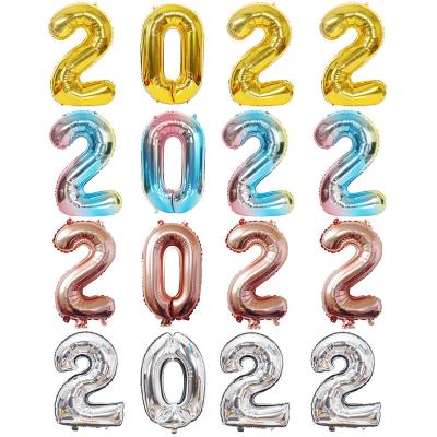 China Gift Toy 32 Inch Number 2022 Set Colorful Latex Foil Party Celebration Balloons Decorations For Birthday Wedding Anniversary for sale