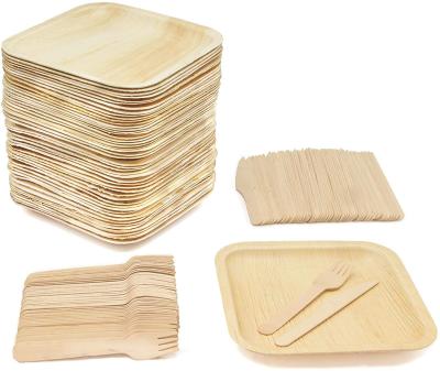 China Amazon Best Selling Disposable Disposable Dishes for Wedding Customizable 100 All Natural Bamboo Slate Dish Restaurant Dishes Bamboo for sale