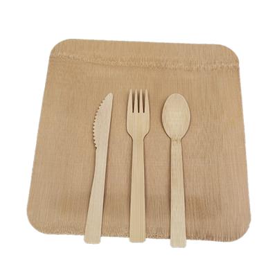 China Disposable Bagasse Disposable Hot Packed High End Disposable Eco Friendly Wooden Dish Tray Breakfast Dishes Biodegradable Wooden Bamboo Dishes for sale