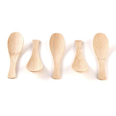 China Coffee Co 100% Eco Friendly Mini Disposable Ice Cream Spoons Pocket Soup Pocket Salad Biodegradable Bamboo Spoon for sale