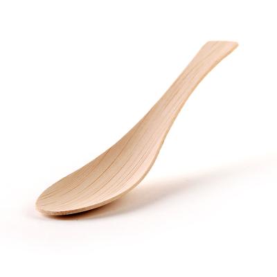 China Co Friendly Hot Selling Bamboo Soup Spoons 100% Natural Recyclable Durable High Quality Disposable Drinking Spoon Biodegradable Green World for sale