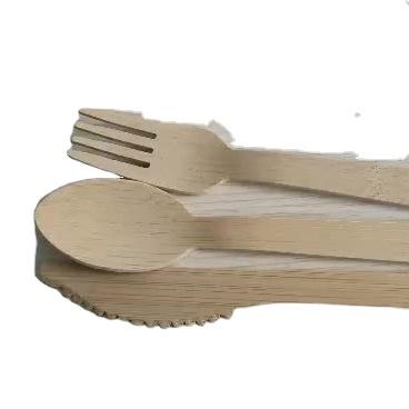 China Disposable Environmental Protection Knife Disposable Serving Spoon Wood Bamboo Fork Spoon Set for sale