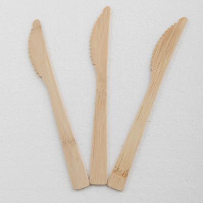 China New Factory Design Custom Eco Friendly Bamboo Tableware Knife Disposable Cutlery 170mm*19mm*2mm for sale