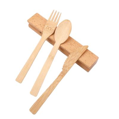 China Professional Manufacturer Natural Bamboo 3 in 1 Disposable Bamboo Cutlery Set Biodegradable Knife, Fork and Spoon Cutlery for sale