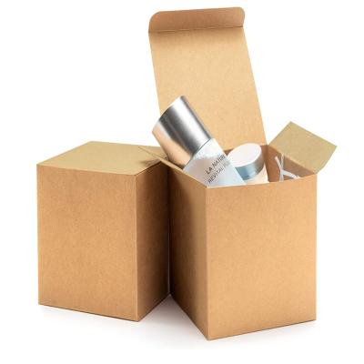 China Recyclable PSB Easy Assemble Small Recycled Brown Kraft Paper Gift Box Packaging With Lids for sale