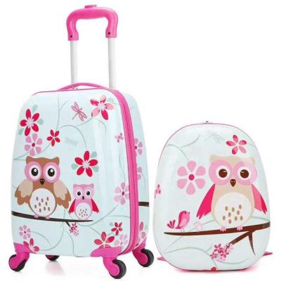 China Cheap New Design Kids PC Fashion Cartoon Printing School Travel Trolley Luggage Backpack Bags Sets for sale