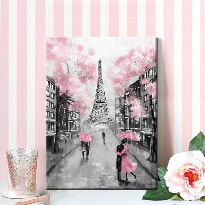 China Wholesale Home Hand Painted Paris Street View 100% Sound Oil Painting Bedroom Decor Environmental Materials Factory Best for sale