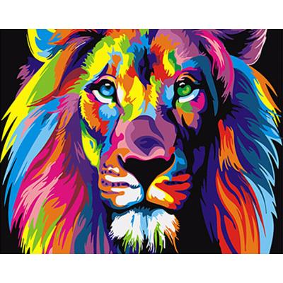 China CLASSIC diy painting by numbers canvas living room decoration elephant acrylic paint lion diy painting by numbers for sale