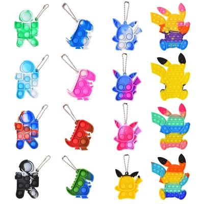 China Wholesale Modern Mini Finger Bubble Pendant Decompression Toy Dinosaur Squid Game Busy Person Toys for sale