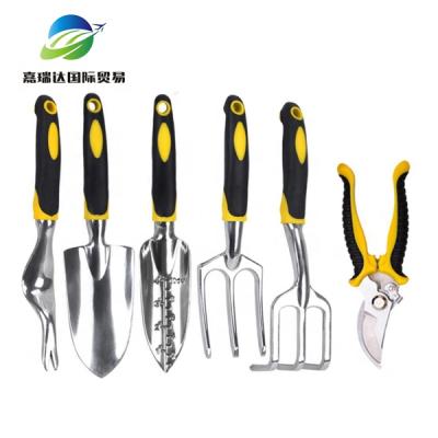 China Garden Work Yard Tool Kit 6 Piece Garden Work Set Stainless Steel Tool Kit With Soft Rubberized Non-slip Handle Tools for sale