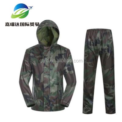 China High quality reflective raincoat color camouflage oxford raincoat oxford raincoat windproof pvc waterproof raincoat and pants rainsuit for sale