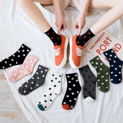 China New Design Dot Cotton Cute Women Socks Casual Winter Socks for sale