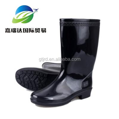 China Lady Women Anti-Static PVC Safety Mid Rise Black Rain Boots Work Waterproof Boots for sale