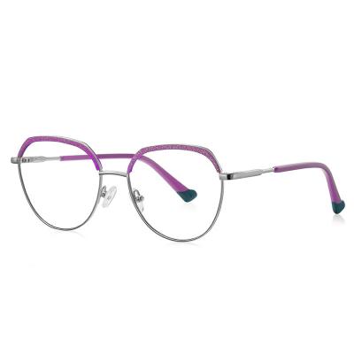 China Fashion cat eye glasses Fashionable Metal TR Optical Frames Women Eyeglasses Anti Blue Light Glasses for Female for sale