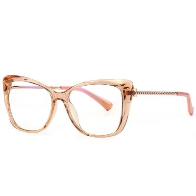 China Fashion cat eye glasses Vintage Women Eyeglasses Computer Radiation Protection Eyewear TR90 Anti Blue light Metal Glasses Frames for sale