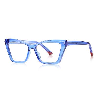 China Fashion cat eye glasses New Stock Tr Plastic Computer Lunettes Anti-Bleues Custom Oem Cat Eye Optical Frames Antiblue Light Glasses for sale