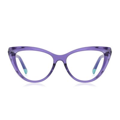 China Fashion cat eye glasses New Design Spectacles Frame Cat Eye Blue Light Blocking Glasses Eyeglasses Frames For Girls Women Custom Logo for sale