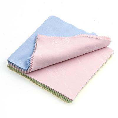 China Customized Printing Suede Glass Cloth Microfiber Glass Cleaning Cloth For Glasses for sale