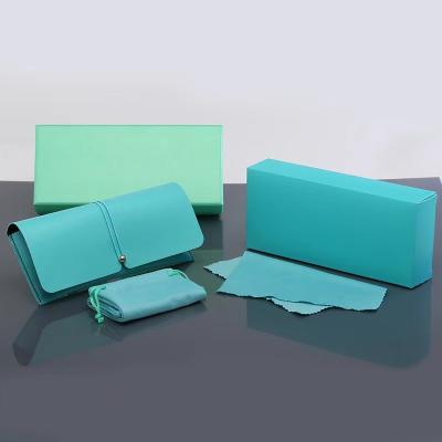 China Glasses Packing Custom Glass Packaging Set PU Glass Case Leather Soft Fabric And Bag High Quality Custom Logo Portable Boxes For Sunglasses for sale