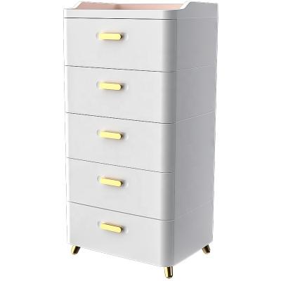 China Modern 5 Drawer Multifunctional Plastic Drawer Cabinet for sale