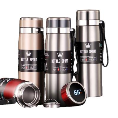 China High Quality Business 304 Stainless Steel Vacuum Flasks 1Liter Double Wall Double Wall Insulated Tea Flask With Strainer for sale